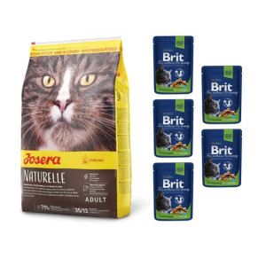 Pakiet Josera Naturelle 10 KG + 5 saszetek Brit Premium Sterilised z Kurcza