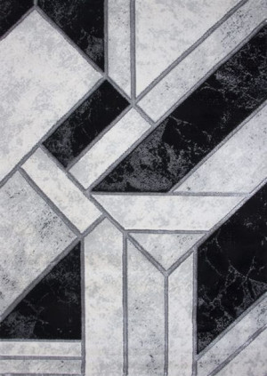Dywan RUBI z połyskiem geometryczny szary / srebrny
