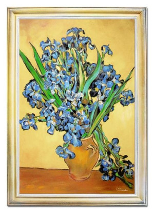 Obraz olejny ręcznie malowany Vincent van Gogh Irysy kopia 75x105cm