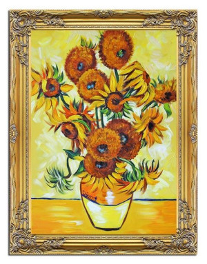 Obraz olejny ręcznie malowany Vincent van Gogh Słoneczniki kopia 63x84cm