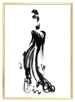 Obraz na płótnie czarno-złoty glamour 63x93cm