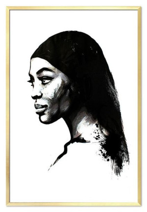 Obraz na płótnie czarno-złoty glamour 63x93cm