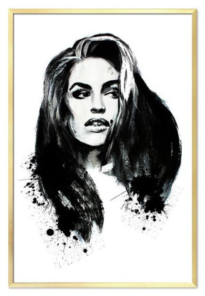 Obraz na płótnie czarno-złoty glamour 63x93cm