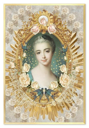 Obraz na płótnie kobieta renesansu kwiaty glamour piękny 63x93cm