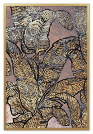 Obraz na płótnie złote liście 63x93cm