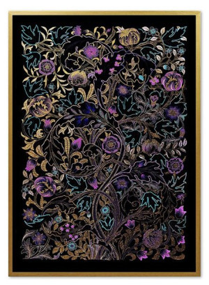 Obraz na płótnie czarno-złoty glamour 53x73cm