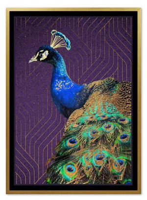 Obraz na płótnie niebieski paw król koloru 53x73cm