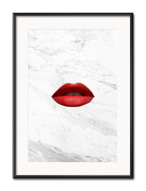 Obraz do salonu czerwone usta 31x41cm