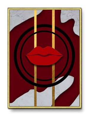 Obraz do salonu czerwone usta abstrakcja 31x41cm