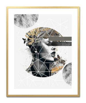 Obraz na płótnie szaro-złoty glamour 43x53cm