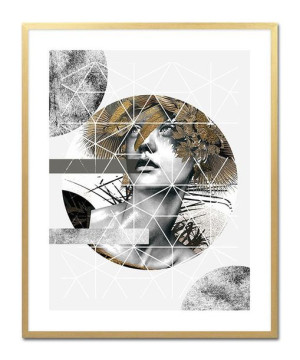 Obraz na płótnie szaro-złoty glamour 43x53cm
