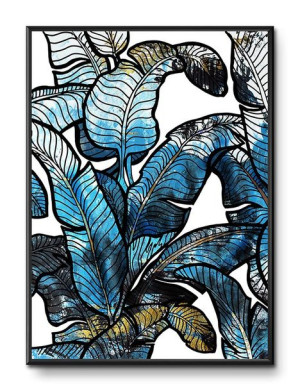 Obraz tropikalne liście i kwiaty przyroda 31x41cm