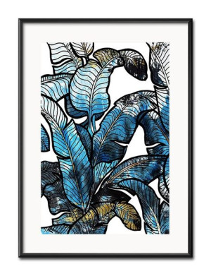Obraz tropikalne liście i kwiaty przyroda 31x41cm