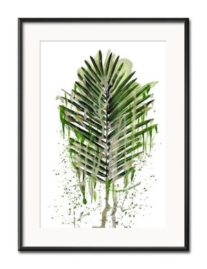 Obraz tropikalne liście i kwiaty przyroda 31x41cm
