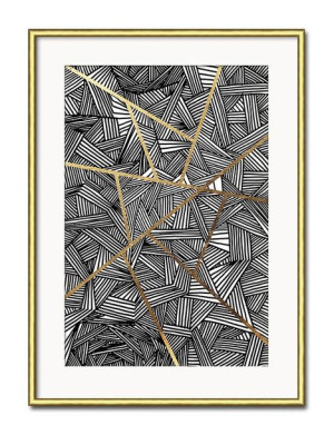 Obraz do salonu złota abstrakcja 31x41cm
