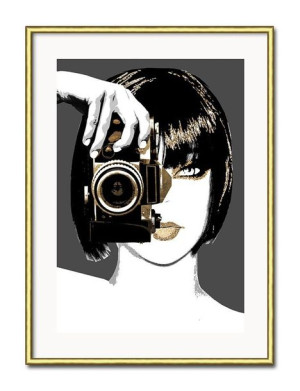 Obraz do salonu foto Pani fotograf 31x41cm