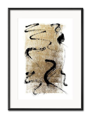 Obraz do salonu złota abstrakcja 31x41cm