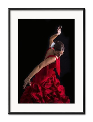 Obraz do salonu tancerka flamenco w czerwonej sukni 31x41cm