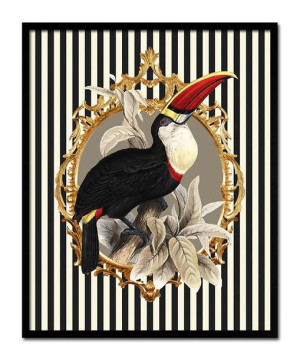 Obraz na płótnie czarno-złoty glamour 43x53cm