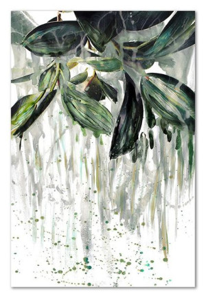 Obraz na płótnie tropikalne liście i kwiaty dzika przyroda 60x90cm