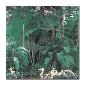 Obraz na płótnie tropikalne liście i kwiaty dzika przyroda 60x60cm