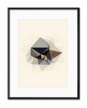 Obraz szaro-złoty glamour 21x26cm
