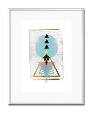 Obraz szaro-złoty glamour 21x26cm