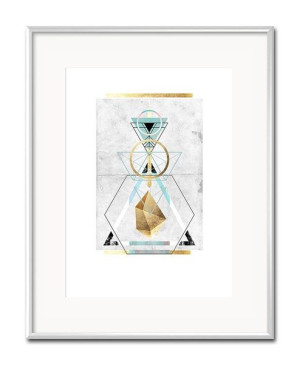 Obraz szaro-złoty glamour 21x26cm
