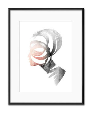 Obraz do salonu kobieta abstrakcja 21x26cm