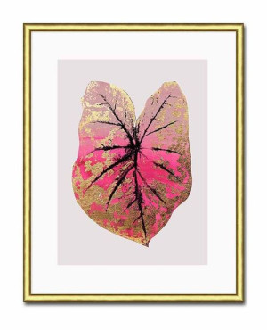 Obraz do salonu złoty liść 21x26cm