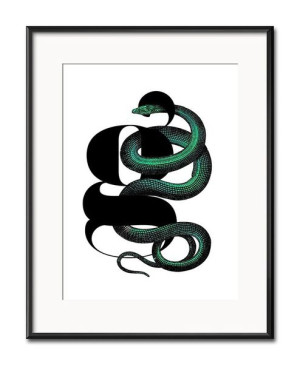 Obraz zielony wąż 21x26cm