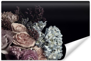 Fototapeta DEKORACYJNA Kwiaty 3D Hortensje i PEONIE 90cm x 60cm