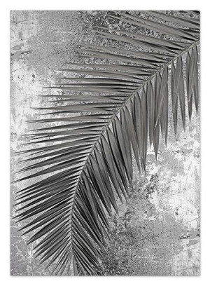 Obraz na płótnie szaro-złoty paprocie glamour 50x70cm