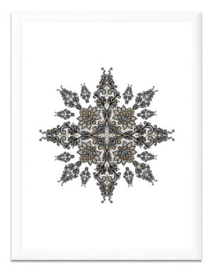 Obraz na płótnie szaro-złoty glamour 33,5x43,5cm