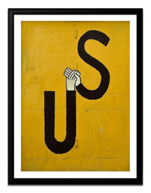 Obraz na płótnie w ramie 33x43 cm plakat napis US