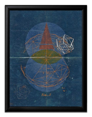 Obraz na płótnie w ramie 33x43 cm plakat granatowy