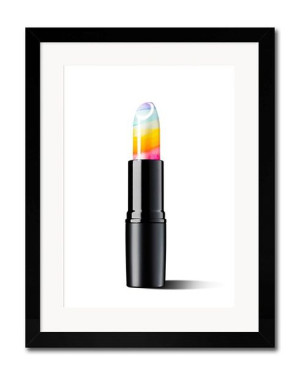 Obraz na płótnie 23x28 cm plakat kolorowa szminka