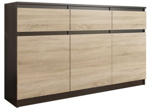 Duża Komoda 98 Szafka 3 Szuflady Wenge Sonoma S-3
