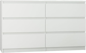 Komoda 120cm Szafka 6 Szuflad Biała * Producent Pl