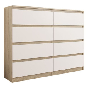 Komoda 120cm Szafka 8 Szuflad Sonoma Mix