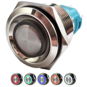 Przycisk 22mm Wandaloodporny Chwilowy Led 250/24v