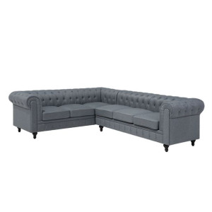 Narożnik prawostronny szary CHESTERFIELD