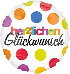 Balon Foliowy Serdeczne Gratulacje Kropki 43 Cm
