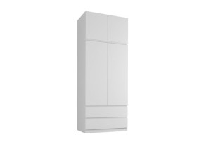 Szafa garderoba 90cm 2d 2sz biała + nadstawka B-9N