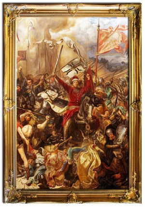 Obraz olejny ręcznie malowany na płótnie 75x105cm Jan Matejko Bitwa pod Gru