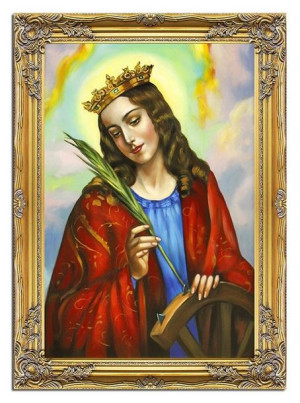 Obraz Matki Boskiej Królowej Polski ręcznie malowany płótno 75x105cm