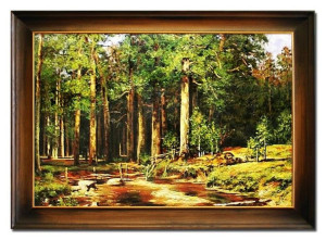 Krajobraz dróżki do lasu ręcznie malowany na płótnie 75x105cm
