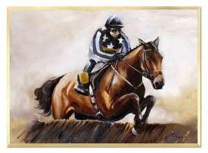 Obraz olejny ręcznie malowany 53x73cm Konie