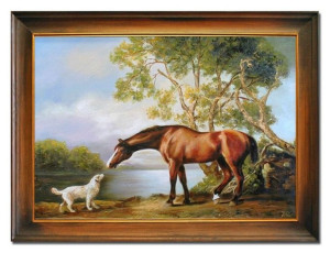 Obraz olejny ręcznie malowany 64x84cm Konie