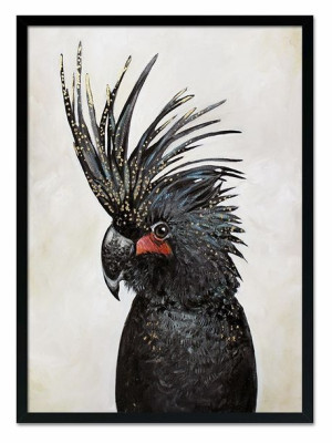 Obraz olejny ręcznie malowany 53x73cm Papuga